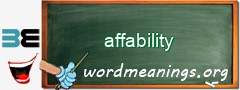 WordMeaning blackboard for affability